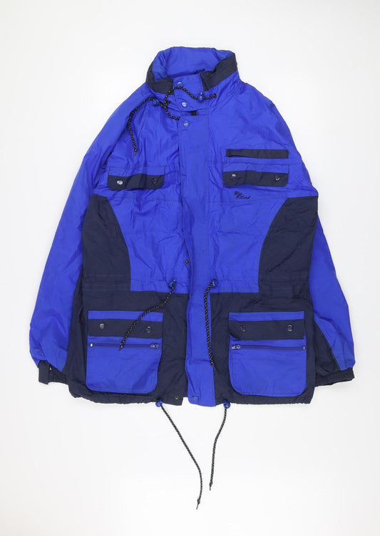 Mens UK Size L Blue Riband Blue Anorak Coat