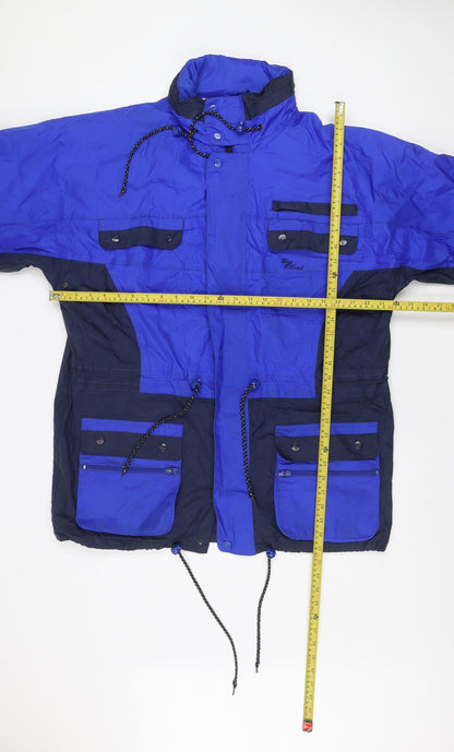 Mens UK Size L Blue Riband Blue Anorak Coat