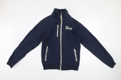 Mens UK Size M Crosshatch Blue Bomber Jacket