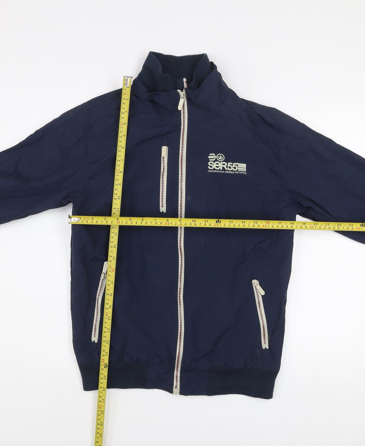 Mens UK Size M Crosshatch Blue Bomber Jacket