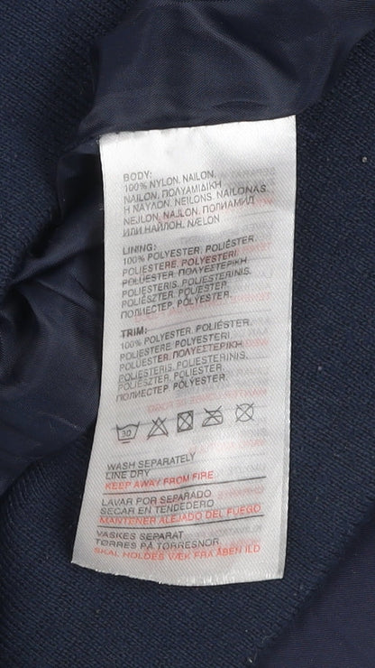 Mens UK Size M Crosshatch Blue Bomber Jacket