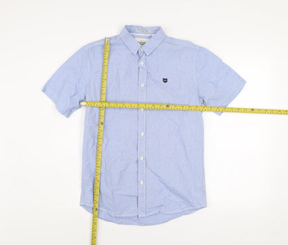 Diesel Men's Blue Short Sleeve Button-Up Cotton Shirt Size S