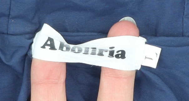 Abourria Men's Blue Hooded Parka Jacket Size L Windproof Mid-Length