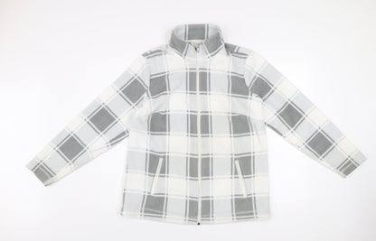 Damart Women’s Grey Check Fleece Full Zip Jacket M 14/16