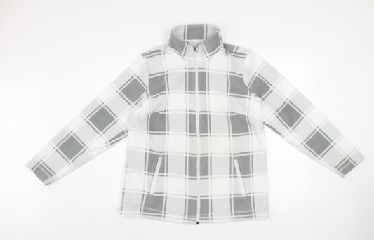 Damart Women’s Grey Check Fleece Full Zip Jacket M 14/16