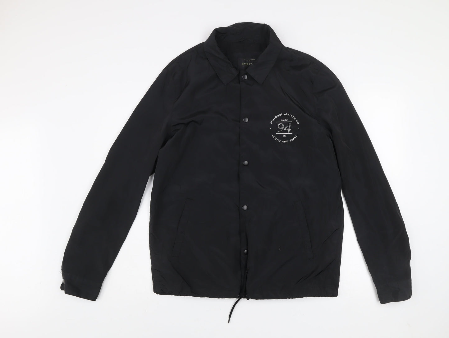 Mens UK Size M River Island Black Coach Jacket