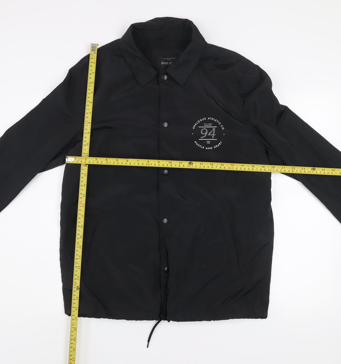 Mens UK Size M River Island Black Coach Jacket