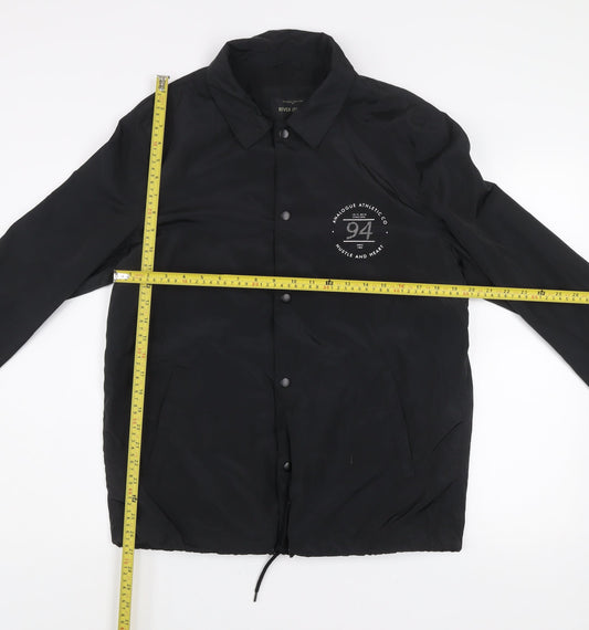 Mens UK Size M River Island Black Coach Jacket