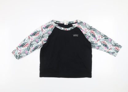 Womens UK Size M VANS Black Pullover Sweatshirt