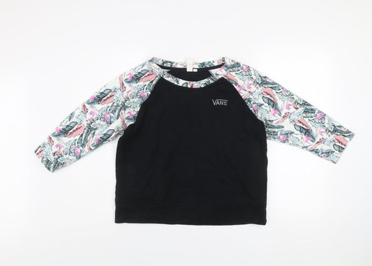Womens UK Size M VANS Black Pullover Sweatshirt