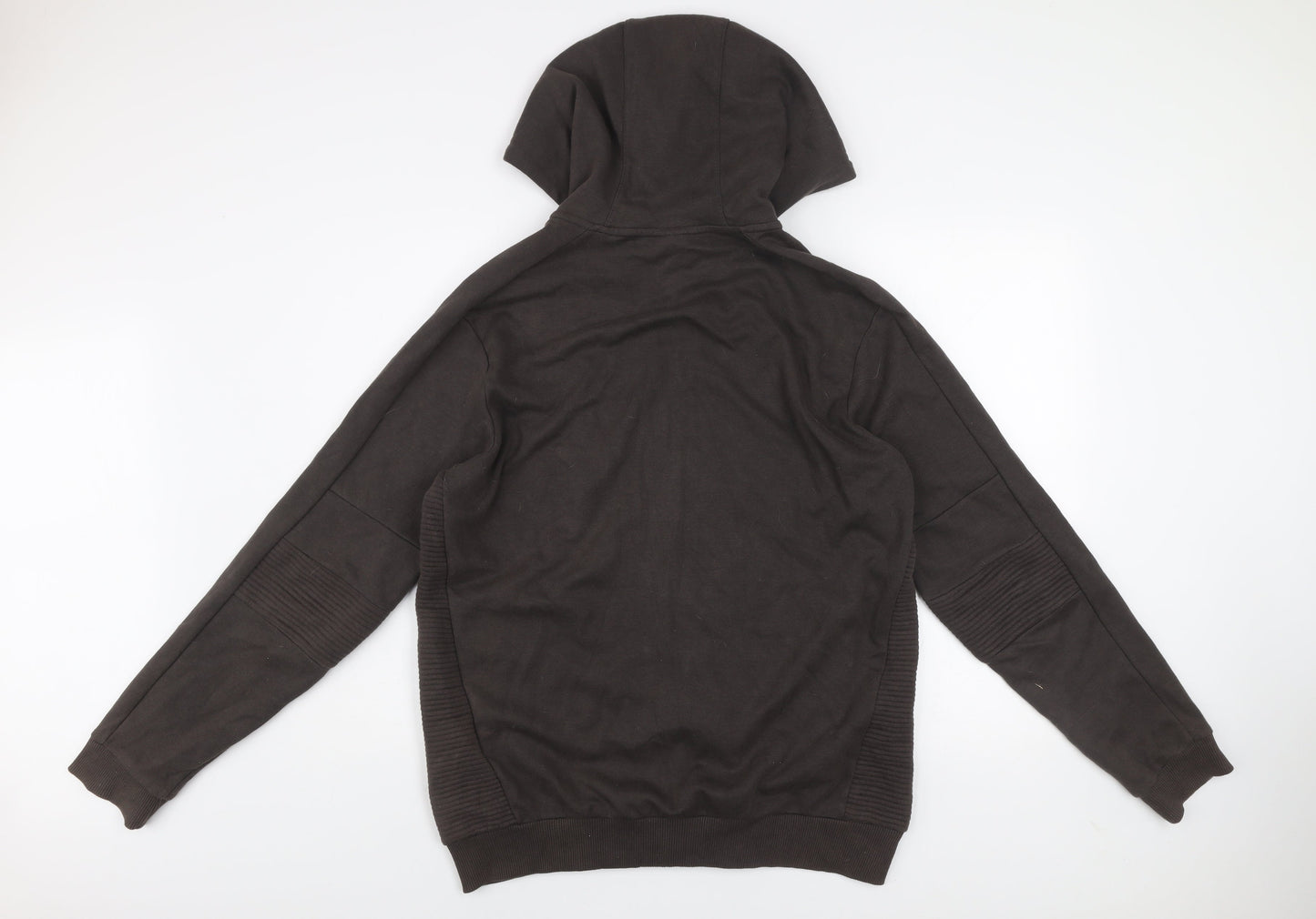 ZARA Men’s Black XL Hoodie Jacket Full Zip Cotton Blend Casual