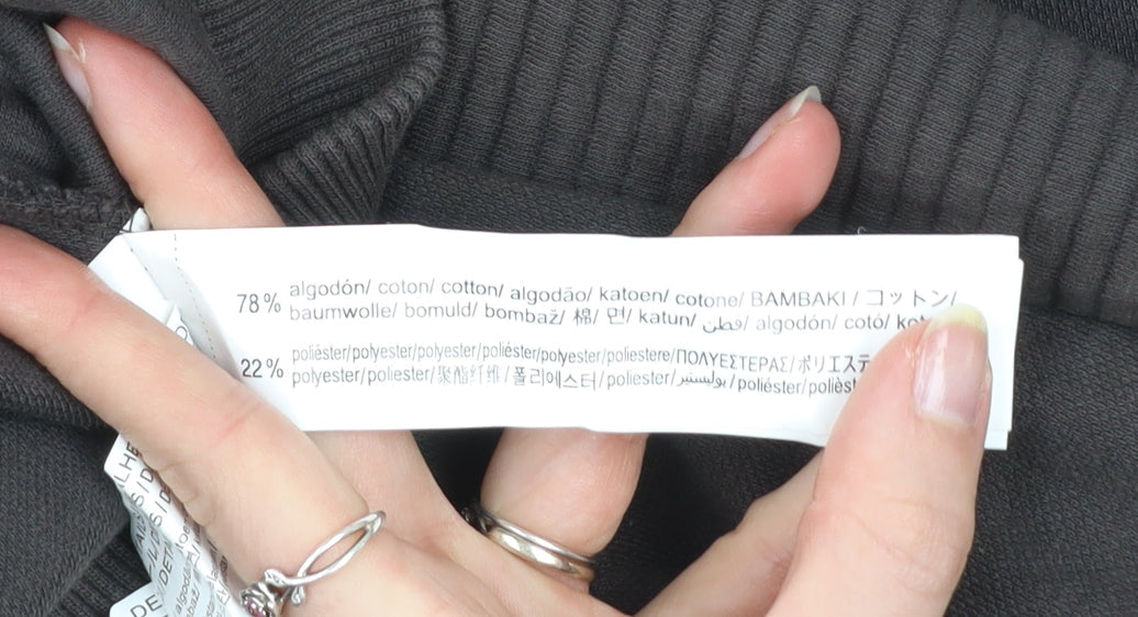 ZARA Men’s Black XL Hoodie Jacket Full Zip Cotton Blend Casual