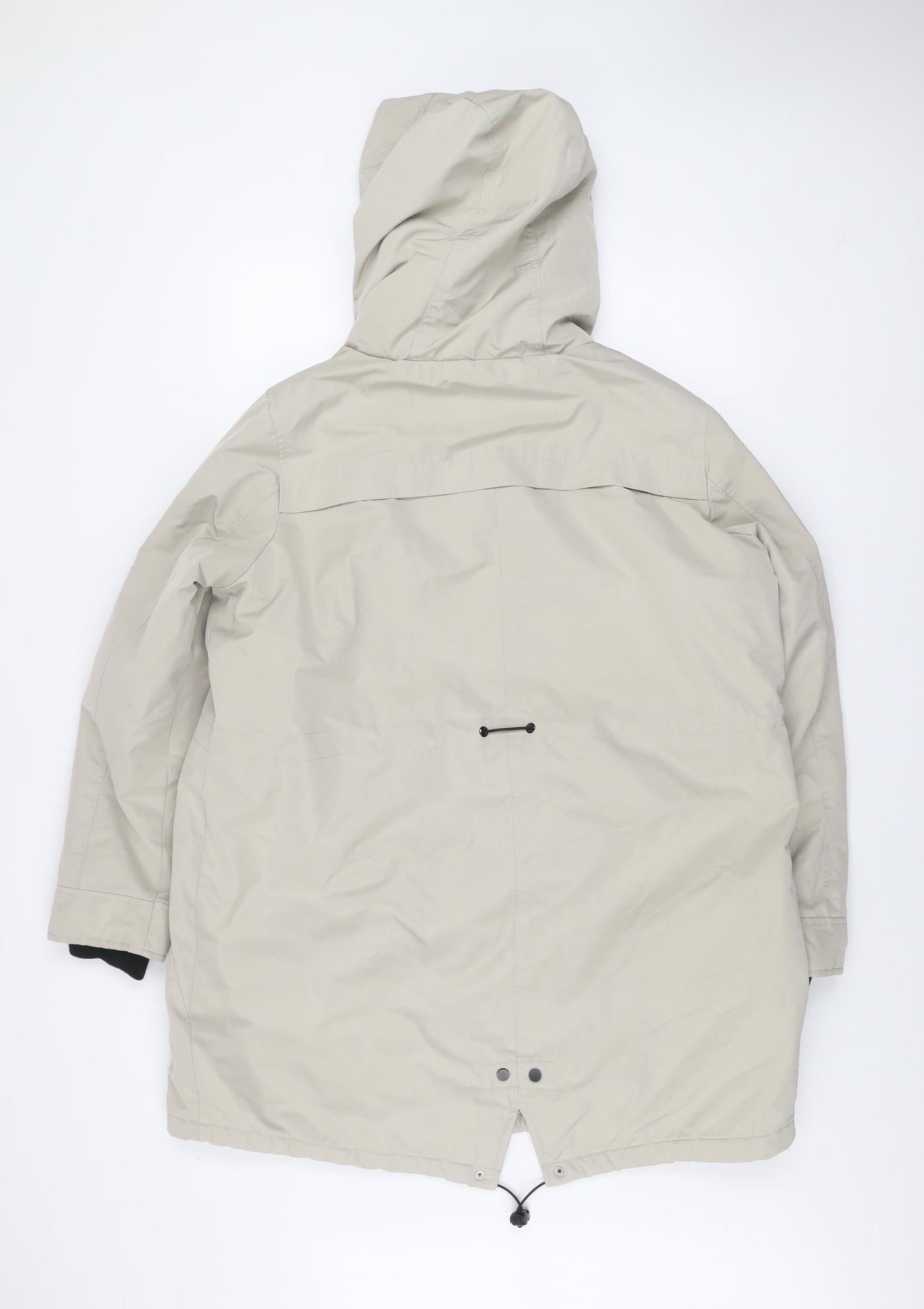 C&A Women’s Beige Long Hooded Parka Jacket Size 16 Winter Coat