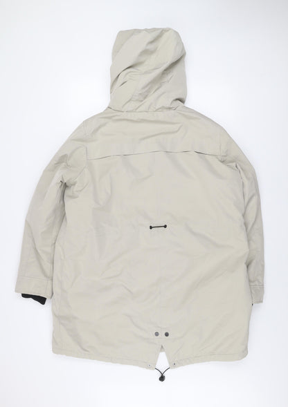 C&A Women’s Beige Long Hooded Parka Jacket Size 16 Winter Coat