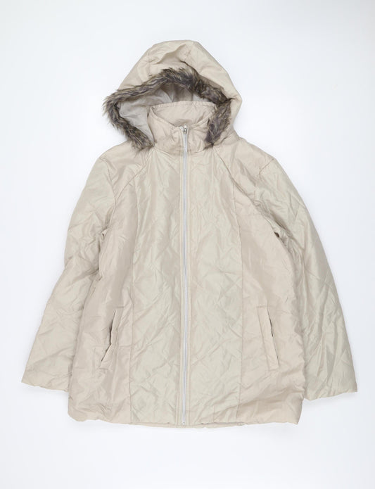Womens UK Size M Anne De Lançay Beige Puffer Jacket