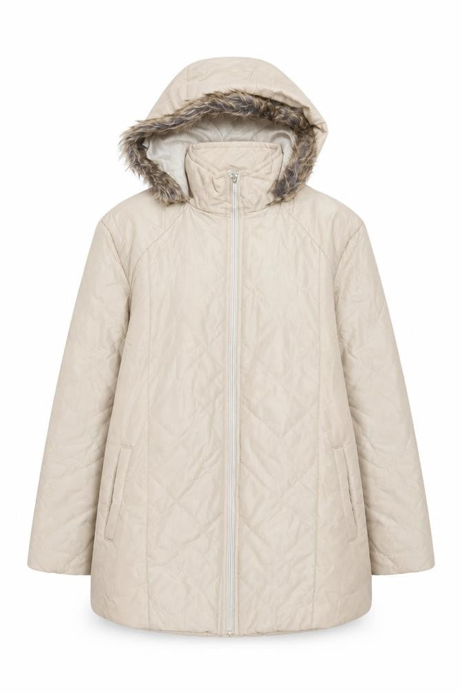 Womens UK Size M Anne De Lançay Beige Puffer Jacket