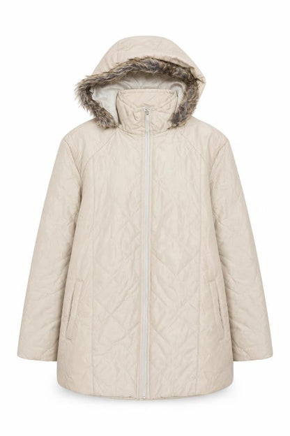 Womens UK Size M Anne De Lançay Beige Puffer Jacket