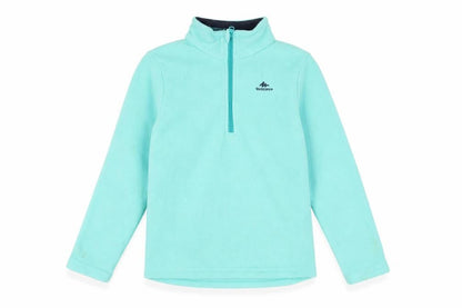 Quechua Girls Blue 7-8 Years Fleece 1/4 Zip Pullover Sweatshirt