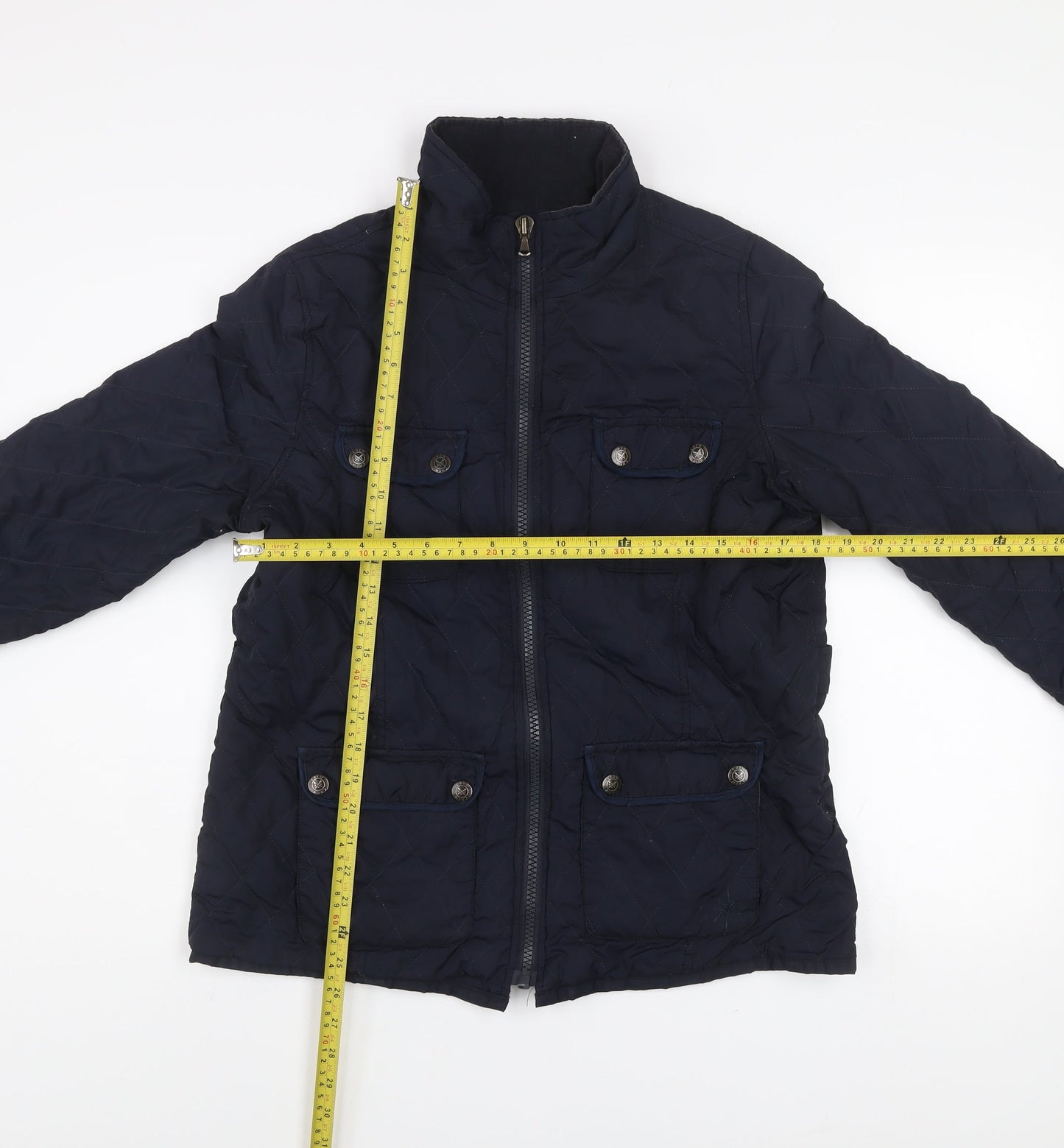 Crew Clothing Co. Women's Blue Quilted Slim Fit Jacket Size 14