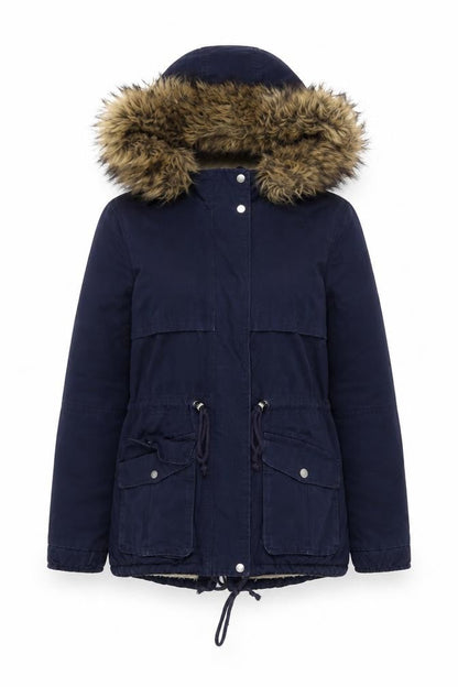 Womens UK Size 10 H&M Blue Parka Coat