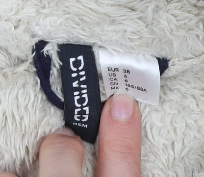Womens UK Size 10 H&M Blue Parka Coat