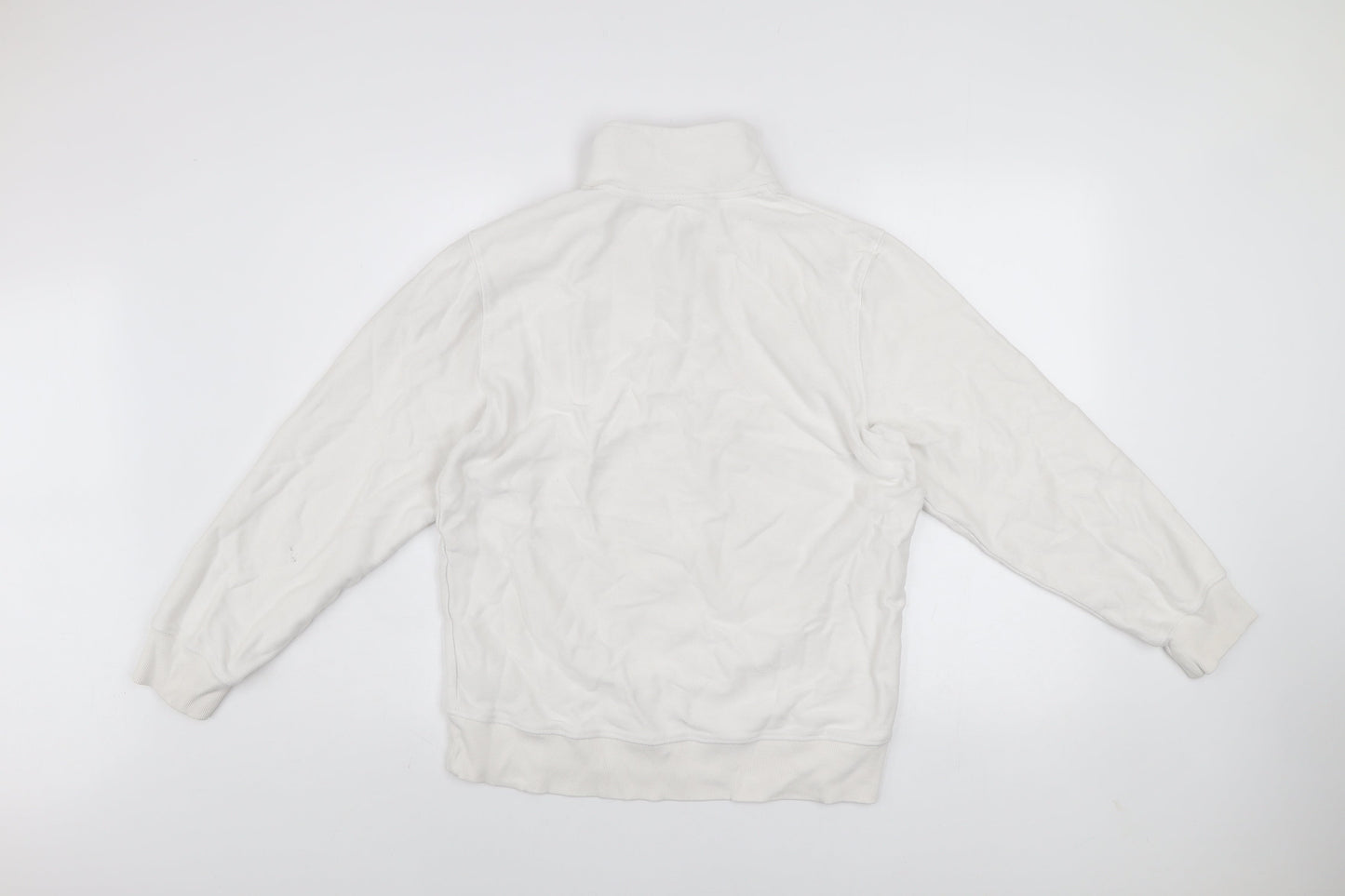 F&F Men’s White 1/4 Zip High Neck Sweatshirt Size M