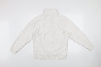 F&F Men’s White 1/4 Zip High Neck Sweatshirt Size M