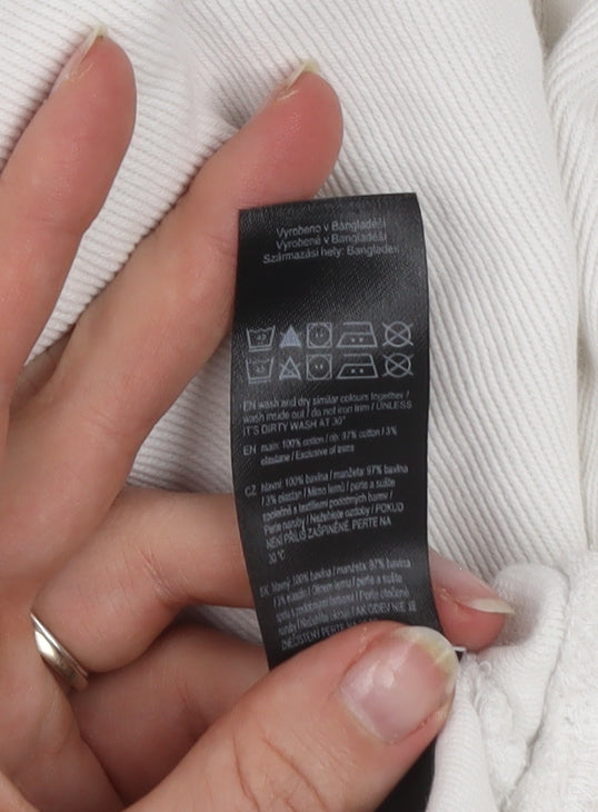 F&F Men’s White 1/4 Zip High Neck Sweatshirt Size M