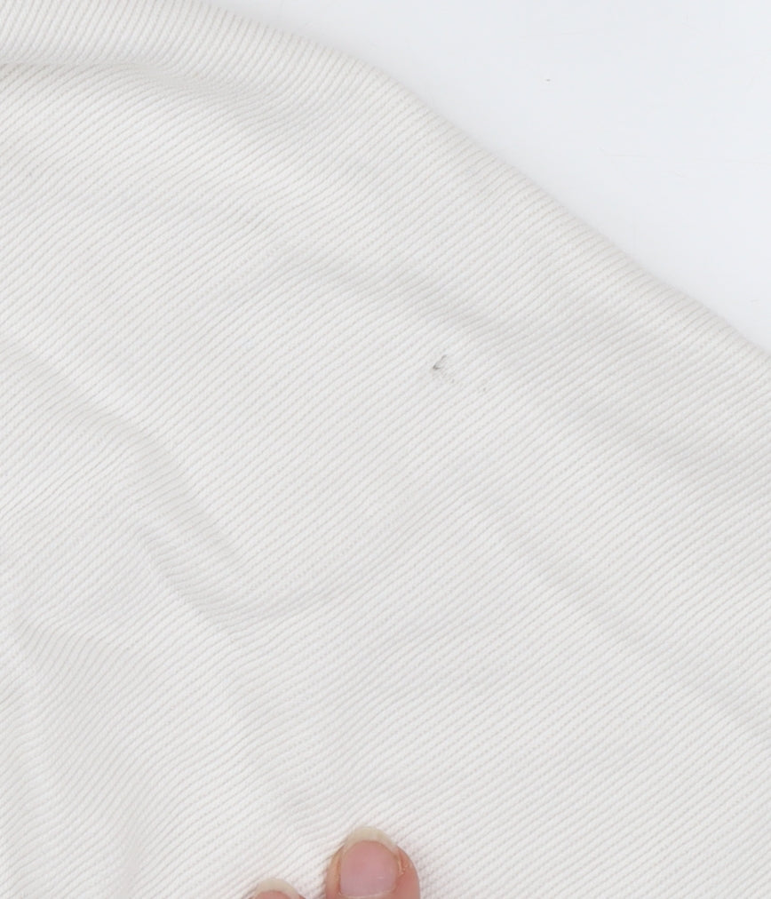 F&F Men’s White 1/4 Zip High Neck Sweatshirt Size M