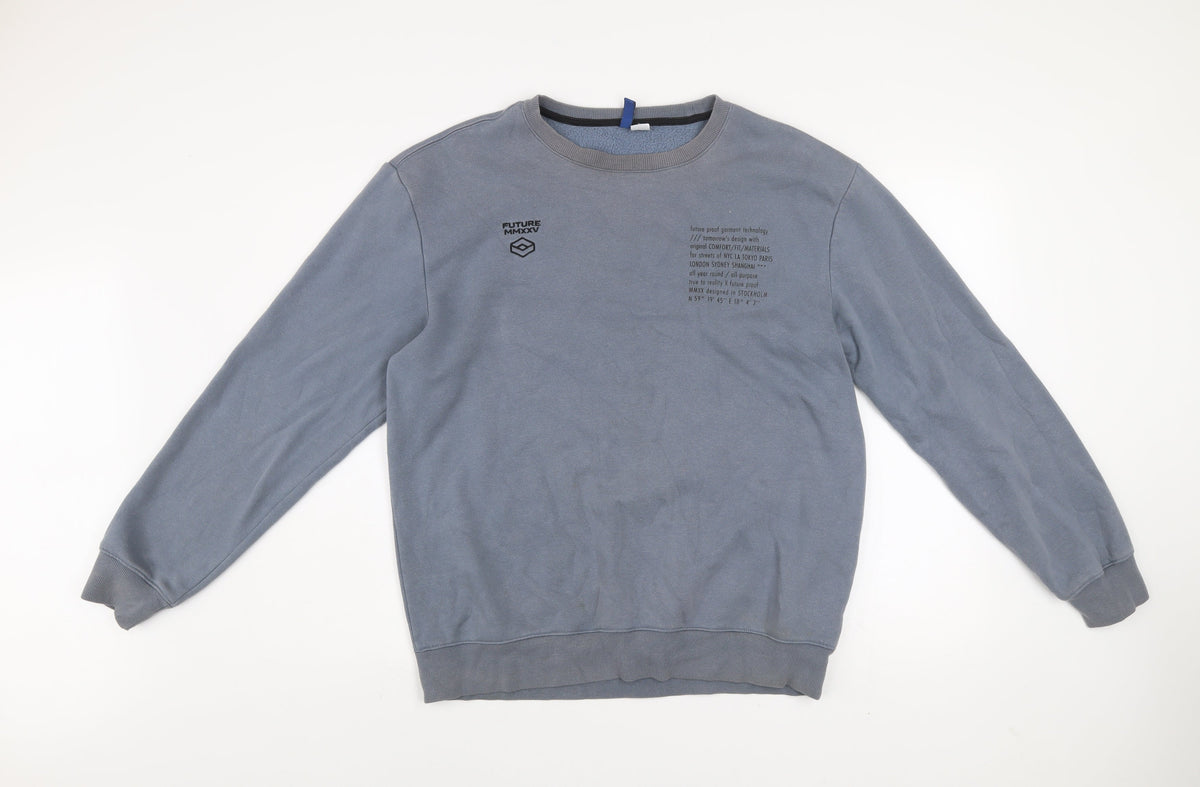 Mens UK Size M H&M Grey Pullover Sweatshirt