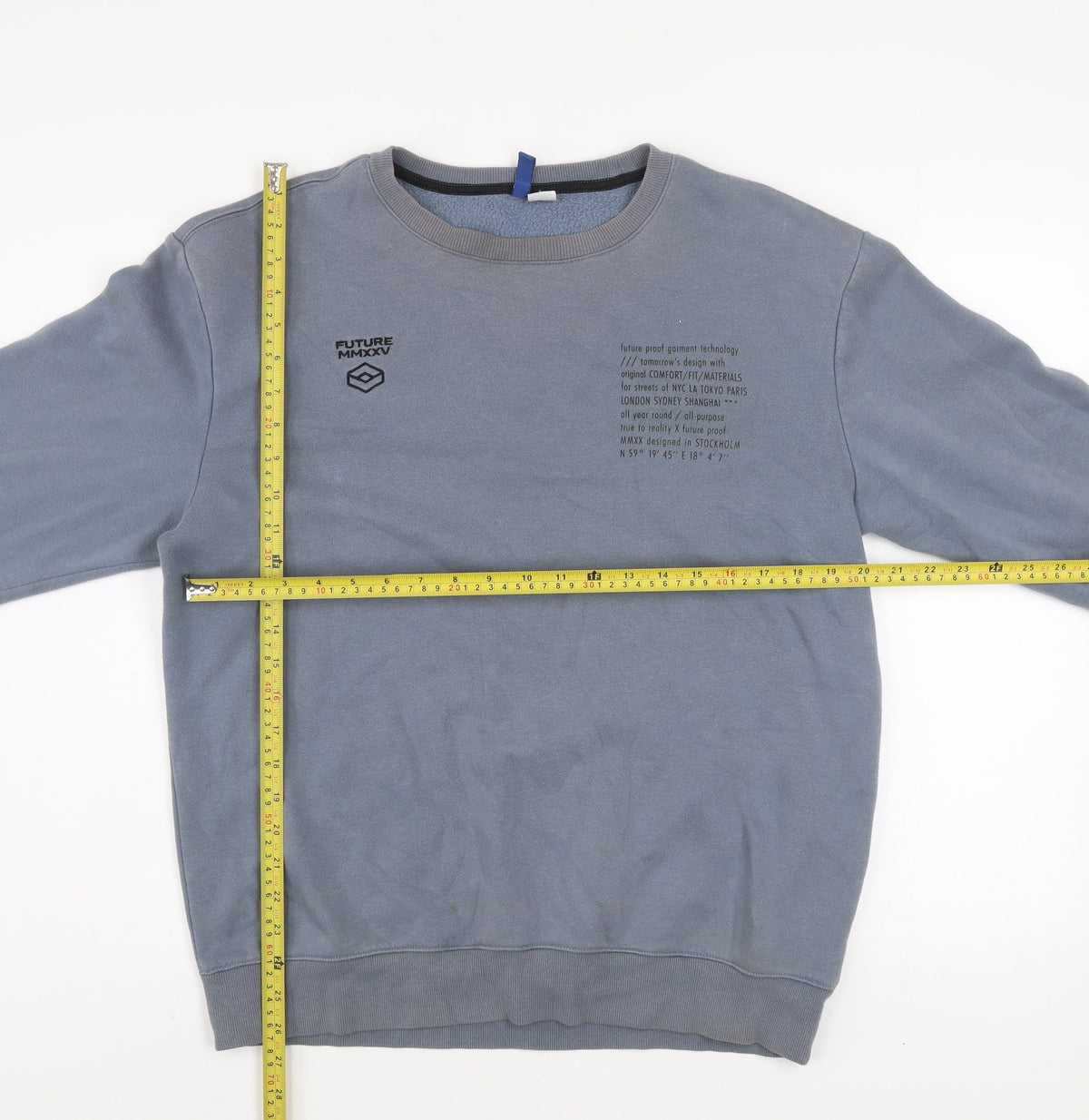 Mens UK Size M H&M Grey Pullover Sweatshirt
