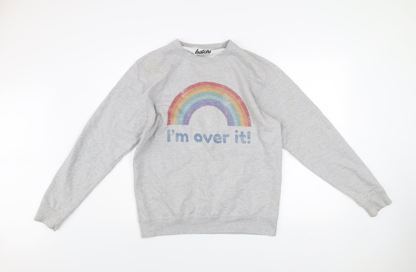 Mens UK Size M Batch1 Grey Pullover Sweatshirt