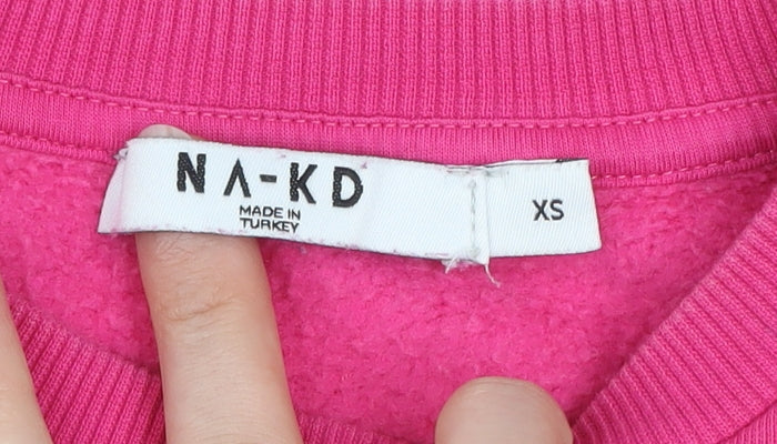 Womens UK Size XS NA-KD Pink Pullover Sweatshirt