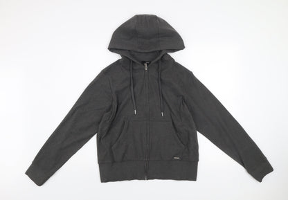 George Women Grey M Full Zip Hooded Activewear Jacket