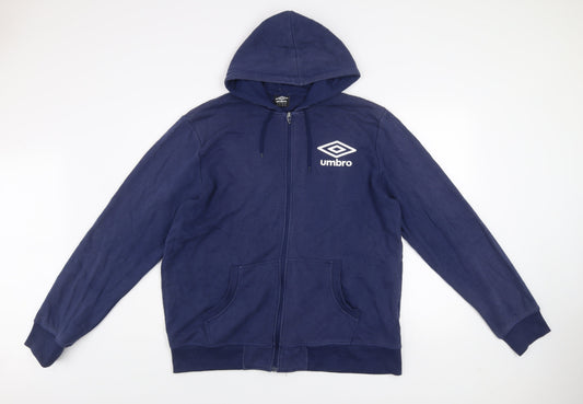 Umbro Men's Navy Blue XL Full Zip Hooded Track Jacket