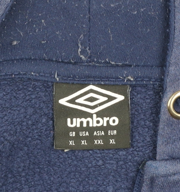 Umbro Men's Navy Blue XL Full Zip Hooded Track Jacket