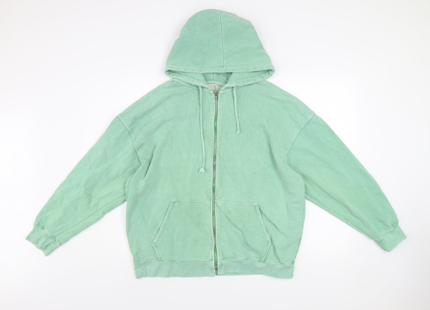 Pull&Bear Teens Green Full Zip Hooded Basic Jacket S