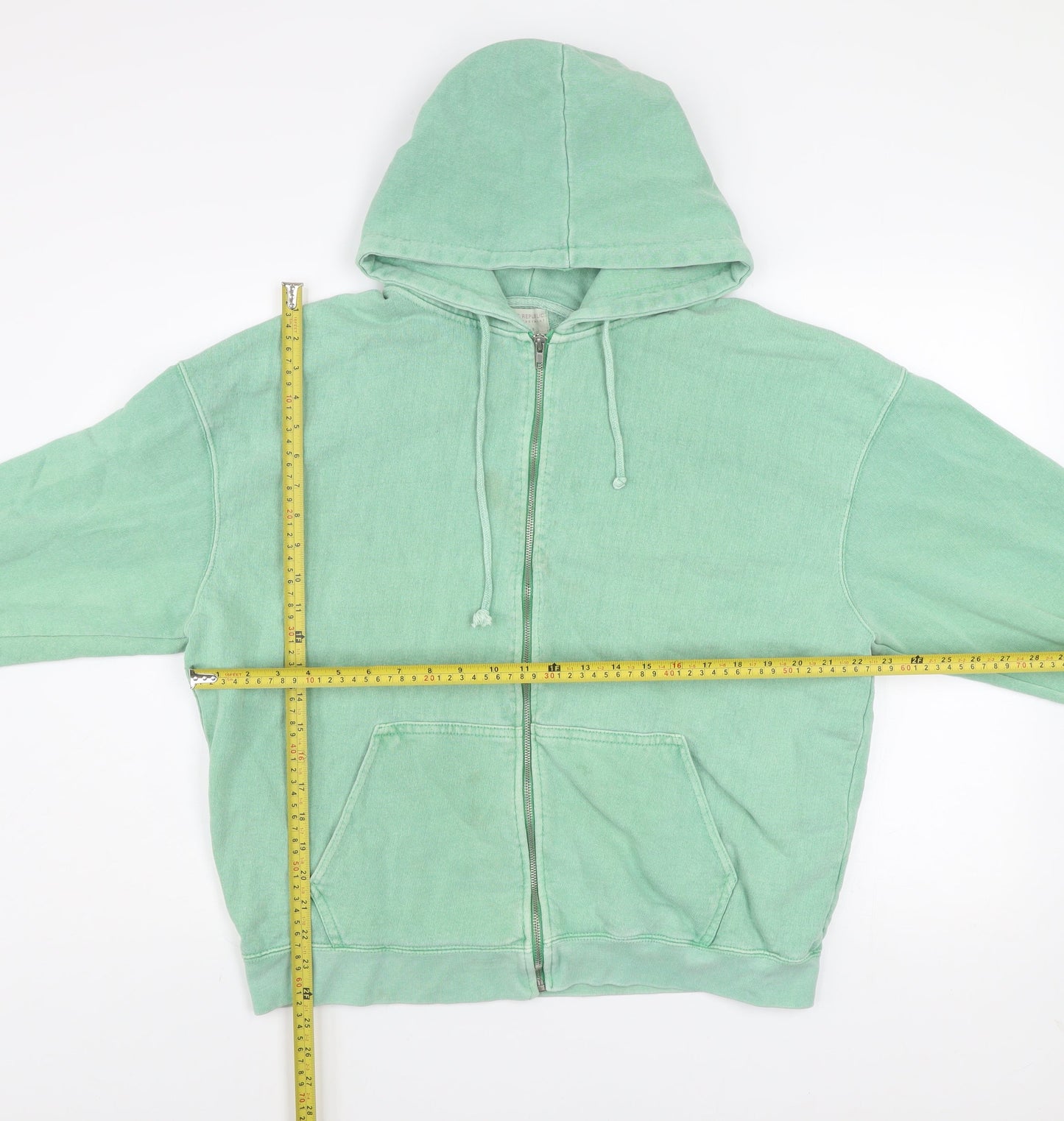 Pull&Bear Teens Green Full Zip Hooded Basic Jacket S