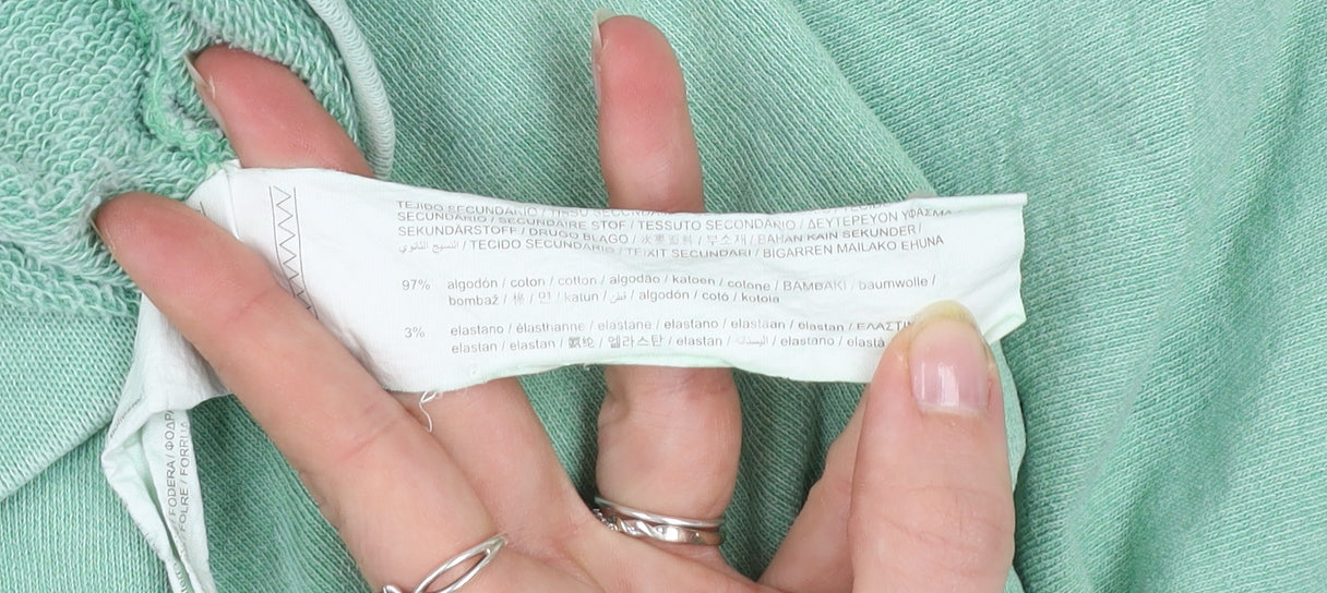 Pull&Bear Teens Green Full Zip Hooded Basic Jacket S