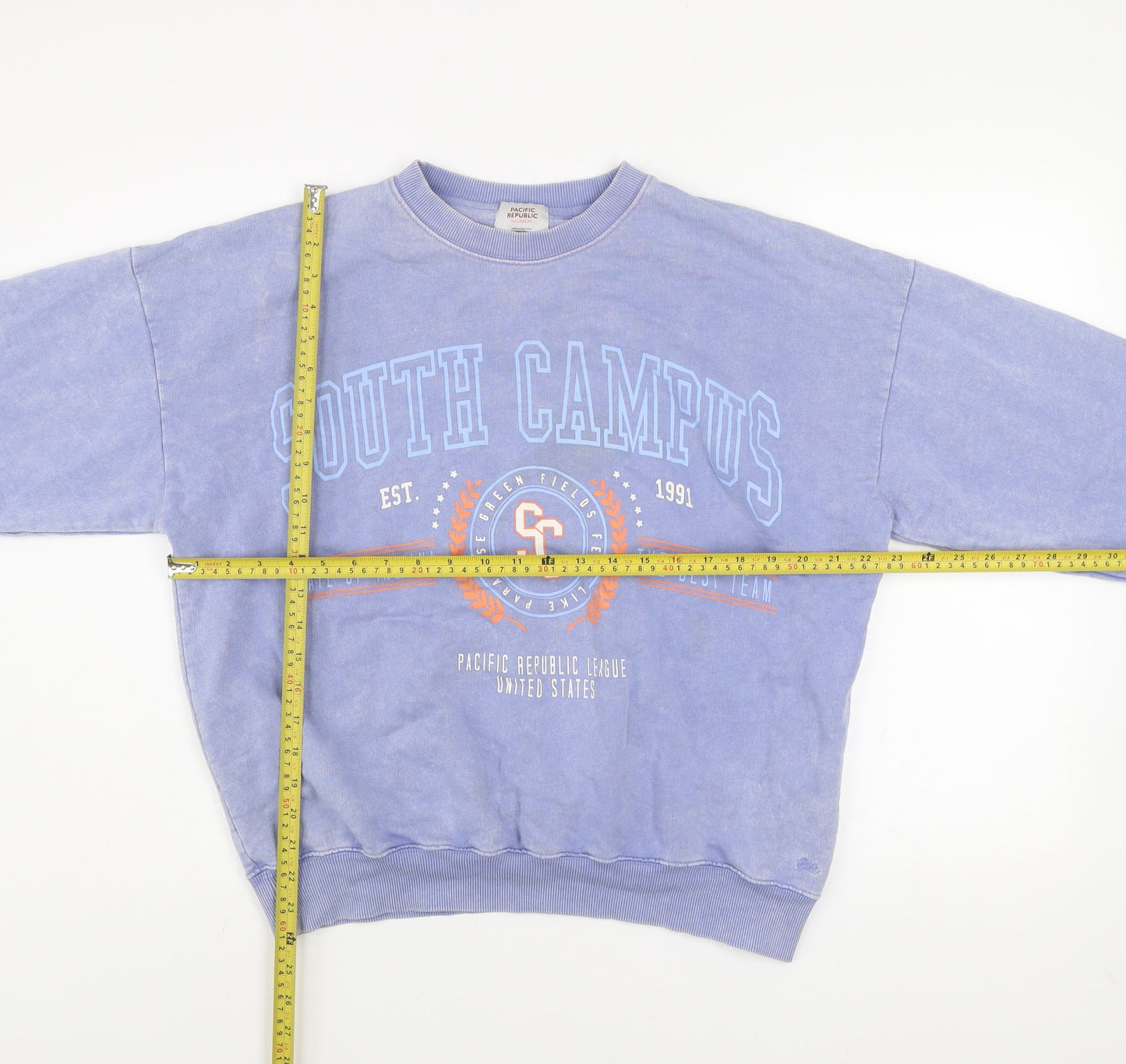 Womens UK Size 10 Pull&Bear Blue Pullover Sweatshirt