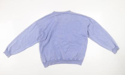 Womens UK Size 10 Pull&Bear Blue Pullover Sweatshirt