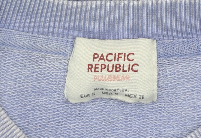 Womens UK Size 10 Pull&Bear Blue Pullover Sweatshirt