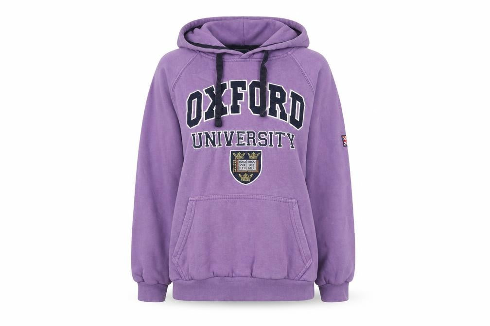 Womens UK Size S Oxford University Purple Pullover Hoodie