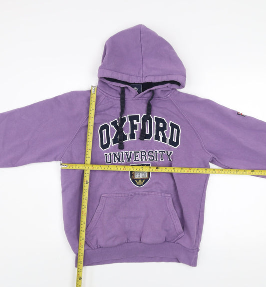 Womens UK Size S Oxford University Purple Pullover Hoodie