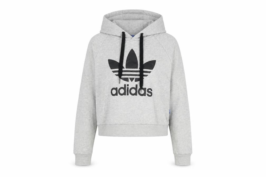 Womens UK Size 8 adidas Grey Pullover Hoodie