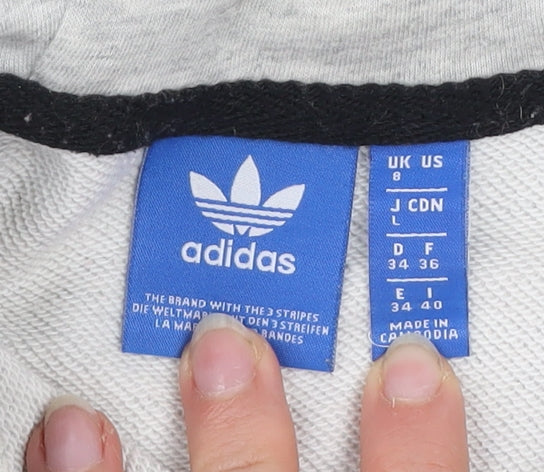 Womens UK Size 8 adidas Grey Pullover Hoodie