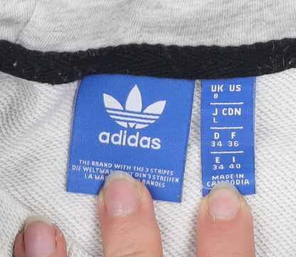 Womens UK Size 8 adidas Grey Pullover Hoodie