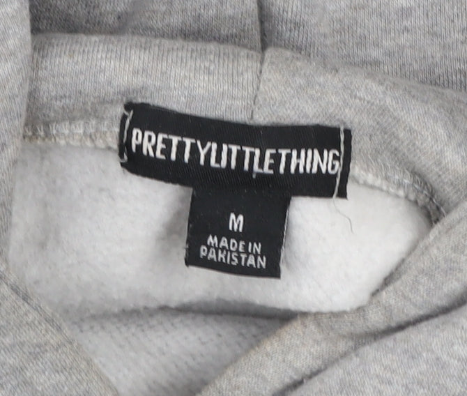 Womens UK Size M PRETTYLITTLETHING Grey Pullover Hoodie