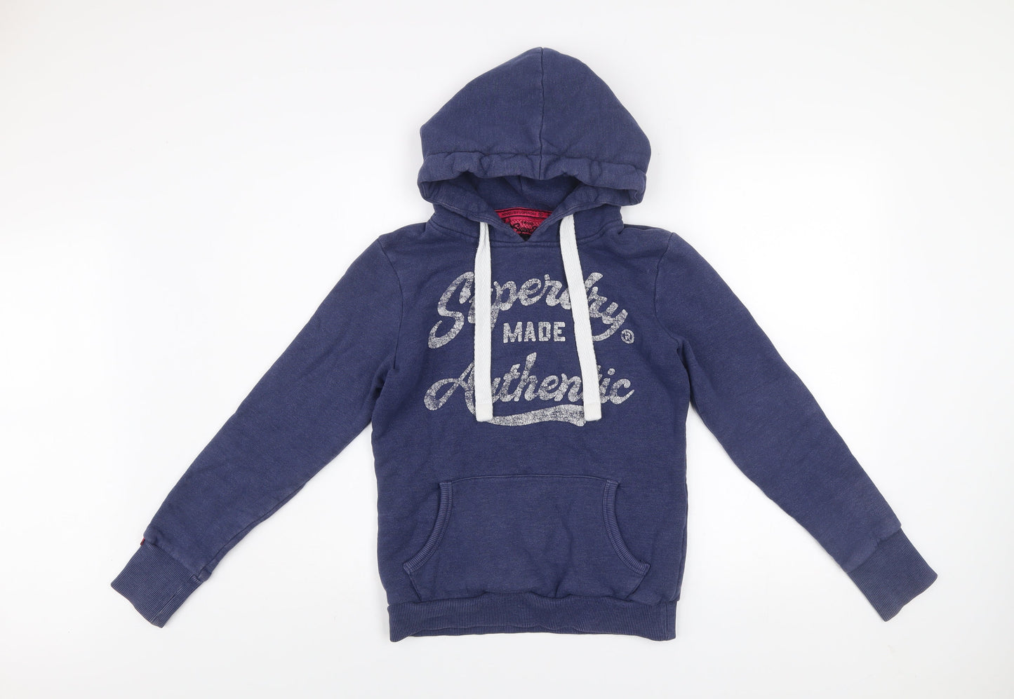 Mens UK Size S Superdry Blue Pullover Hoodie