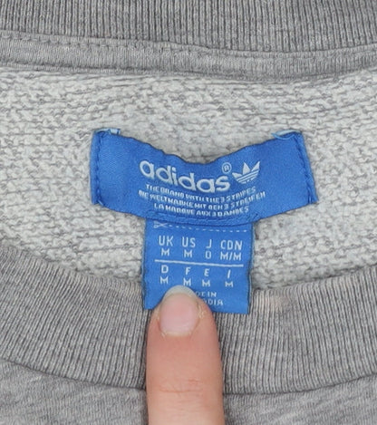 Mens UK Size M adidas Grey Pullover Sweatshirt